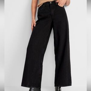 Old Navy Extra High Rise Baggy Wide Leg Jean - Black - Size 10
